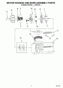 MOTOR HOUSING AND BURR ASSEMBLY PARTS Diagram and Parts List for  KitchenAid Coffee Grinder