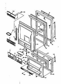 Refrigerator Door Parts Diagram and Parts List for 106U18GIM  Kenmore Refrigerator