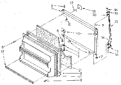 Freezer Door Diagram and Parts List for ET18GKXSG02  Whirlpool Refrigerator