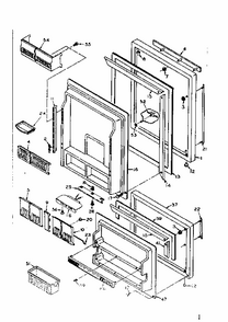 Refrigerator Door Parts Diagram and Parts List for 106U16G  Kenmore Refrigerator
