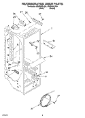 REFRIGERATOR LINER Diagram and Parts List for GD5NHGXLT01  Whirlpool Refrigerator