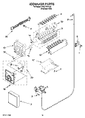 ICEMAKER PARTS, OPTIONAL PARTS (NOT INCLUDED) Diagram and Parts List for  Whirlpool Refrigerator