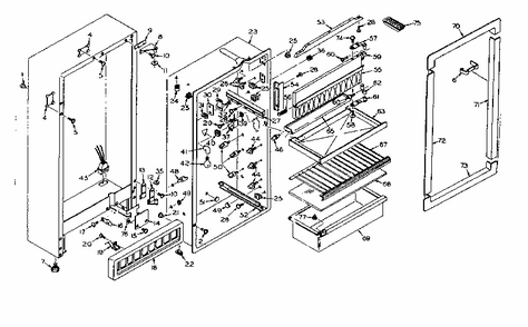 Cabinet Parts Diagram and Parts List for 106T11AL1  Kenmore Refrigerator