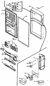 Refrigerator Door Parts Diagram and Parts List for 106M12CSL-F  Kenmore Refrigerator