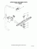 UPPER WASH AND RINSE PARTS Diagram and Parts List for  KitchenAid Dishwasher