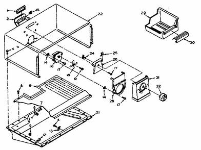 Freezer Section Parts Diagram and Parts List for 106W14EIML1  Kenmore Refrigerator