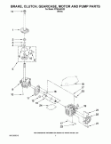 BRAKE, CLUTCH, GEARCASE, MOTOR AND PUMP PARTS Diagram and Parts List for  Roper Washer