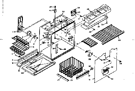 Refrigerator Freezer Section Parts Diagram and Parts List for 106U16G1  Kenmore Refrigerator