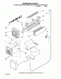 ICEMAKER PARTS Diagram and Parts List for GD5RVAXVB04  Whirlpool Refrigerator