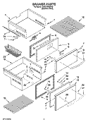 DRAWER PARTS Diagram and Parts List for JUD278DBES00  Jenn-Air Refrigerator