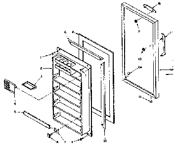 Door Parts Diagram and Parts List for 106T13ML1  Kenmore Refrigerator