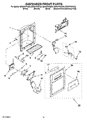 DISPENSER FRONT PARTS Diagram and Parts List for GS6SHEXNB05  Whirlpool Refrigerator