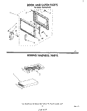 DOOR AND LATCH , WIRING HARNESS Diagram and Parts List for  Whirlpool Microwave