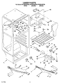 LINER Diagram and Parts List for ET4WPKXKZ00  Whirlpool Refrigerator