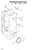 REFRIGERATOR LINER Diagram and Parts List for GD5LHGXKT01  Whirlpool Refrigerator