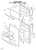 DOOR Diagram and Parts List for ET8WTKXKT07  Whirlpool Refrigerator