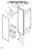 REFRIGERATOR DOOR PARTS Diagram and Parts List for GC3PHEXNB01  Whirlpool Refrigerator