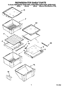 REFRIGERATOR SHELF PARTS Diagram and Parts List for GD5SHAXNL03  Whirlpool Refrigerator