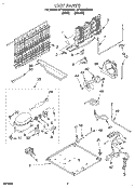 UNIT Diagram and Parts List for ET18HNXDW01  Whirlpool Refrigerator