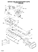 MOTOR AND ICE CONTAINER Diagram and Parts List for GD5YHEXLS00  Whirlpool Refrigerator