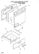 DOOR AND DRAWER Diagram and Parts List for  Roper Range