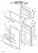 DOOR PARTS Diagram and Parts List for ET8WTKXKB10  Whirlpool Refrigerator