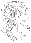 DOOR PARTS Diagram and Parts List for ET4WPKXKT03  Whirlpool Refrigerator