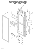 REFRIGERATOR DOOR Diagram and Parts List for GD2SHGXLB01  Whirlpool Refrigerator
