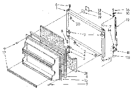 Freezer Door Diagram and Parts List for ET18JKYSM03  Whirlpool Refrigerator