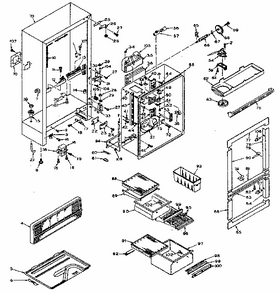 Cabinet Parts Diagram and Parts List for 106W14G2  Kenmore Refrigerator