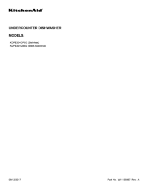 01 - COVER SHEET Diagram and Parts List for  Whirlpool Dishwasher
