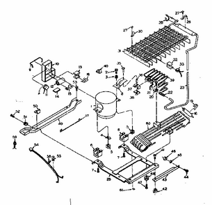 Refrigerator Unit Parts Diagram and Parts List for 106U16EL1  Kenmore Refrigerator