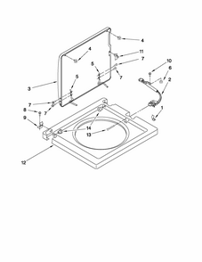 Washer Top And Lid Parts Diagram and Parts List for  Kenmore Washer Dryer Combo