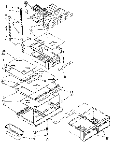 Shelf Diagram and Parts List for ET18GKXSN05  Whirlpool Refrigerator