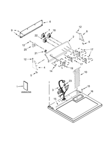 Top And Console Parts Diagram and Parts List for 110C72442511  Kenmore Dryer