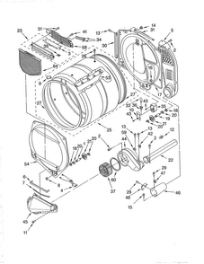 Bulkhead Diagram and Parts List for 11094836202  Kenmore Dryer