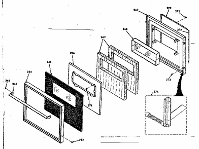 Lower Black Glass Door Diagram and Parts List for 8504277200  Kenmore Range