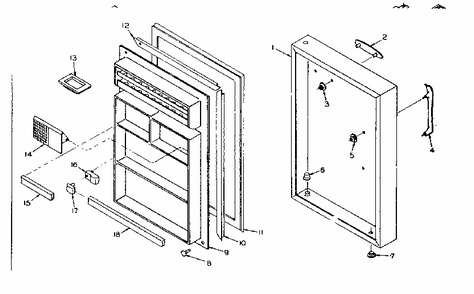 Door Parts Diagram and Parts List for 106T11AL1  Kenmore Refrigerator