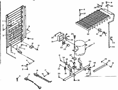 Unit Parts Diagram and Parts List for 106T12EX  Kenmore Refrigerator