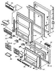Door Parts Diagram and Parts List for 106W14GIML  Kenmore Refrigerator