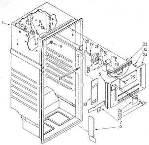 Liner Diagram and Parts List for ET18NKXSM02  Whirlpool Refrigerator