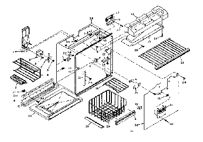 Freezer Section Parts Diagram and Parts List for 106W16GL2  Kenmore Refrigerator