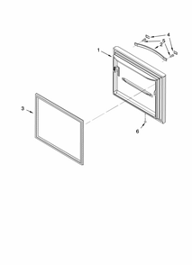 Freezer Door Parts Diagram and Parts List for GB2SHDXPT12  Whirlpool Refrigerator