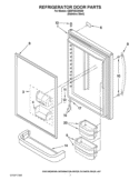 REFRIGERATOR DOOR PARTS Diagram and Parts List for GB9FHDXWS06  Whirlpool Refrigerator