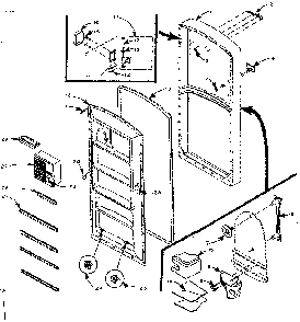Refrigerator Door Parts Diagram and Parts List for 106M10B-F  Kenmore Refrigerator