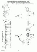 MOTOR AND ICE CONTAINER PARTS Diagram and Parts List for GS5DHAXVY01  Whirlpool Refrigerator