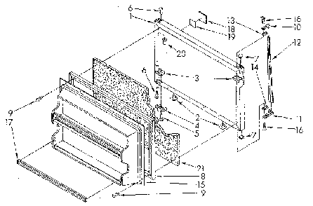 Freezer Door Diagram and Parts List for ET18JKYSM02  Whirlpool Refrigerator