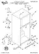 CABINET, LITERATURE Diagram and Parts List for ET18PKXGW01  Whirlpool Refrigerator