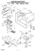 FREEZER LINER PARTS Diagram and Parts List for GB2SHDXTQ11  Whirlpool Refrigerator