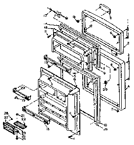 Refrigerator Door Parts Diagram and Parts List for 106U14EIML  Kenmore Refrigerator